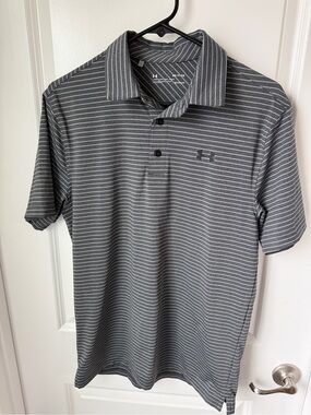 Under Armour Gray Striped Men’s Polo